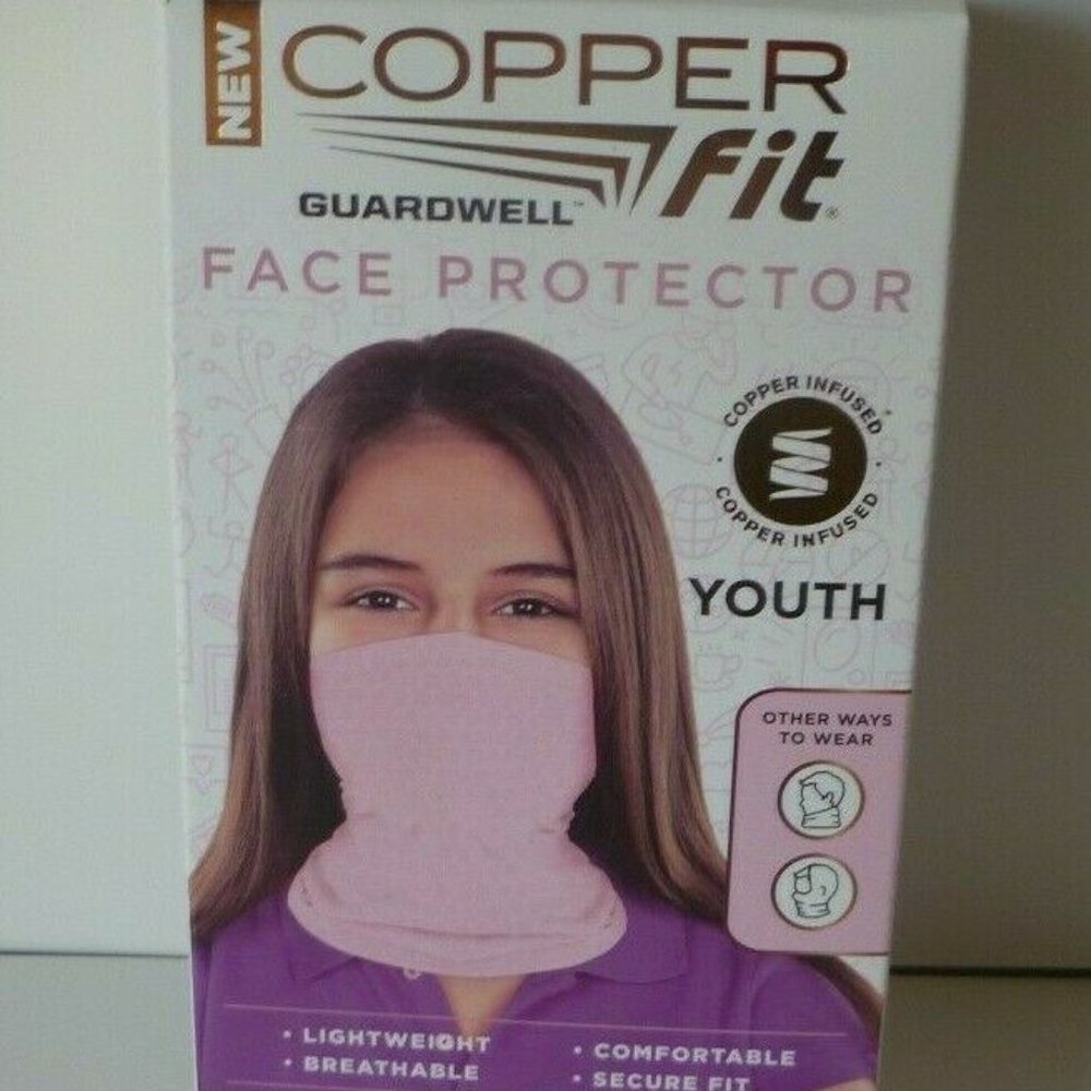 Youth Face Mask,Pink,Copper,Lightweight,8+